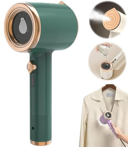 Emboadlie Steamer, Tragbare Mini-Bügelmaschine, 2024 Neues Mini Reisebügeleisen, Reise Dampfbügeleisen, Schnelles Aufheizen Kleider Dampfer, Nass- und Trocken-Bügeleisen Dampf für Haus, Reisen (Grün)