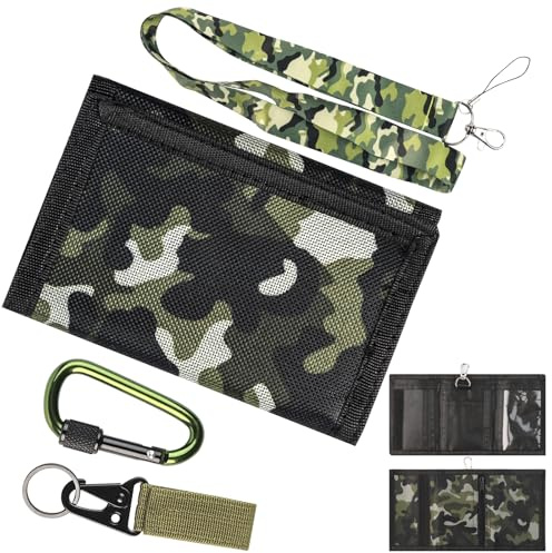 Slim Camouflage Wallet, Boys Camo Purse, Canvas Outdoor Sports Wallet