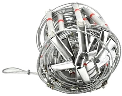 WJLYDM Fire Escape Rope Ladder 15M Fire Escape Ladder Big Safety Hook 50FT Folding Steel Wire Rope Ladders Aluminum Alloy Emergency Survival Rescue Protection For Windows And Balconies