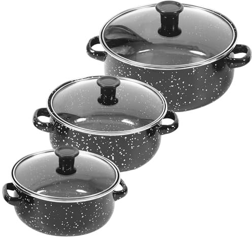 Ciieeo Mini Saucepan with Lid Enamel Pot for Cooking Milk Sauces Soups Stew Bean Pot for Kitchen