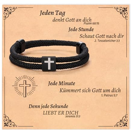 Kreuz Armband für Jungs Mädchen, Jesus Cross Schmuck Geschenke Konfirmation | Christian Motivationsgeschenke Armband Christliche Taufe Geburtstagsgeschenke für Teenager Sohn Enkel Erstkommunion Ostern
