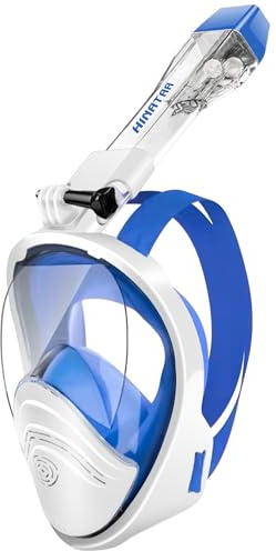 HINATAA Maschera da snorkeling integrale a 180°, doppia palla galleggiante maschera da snorkeling, anti-appannamento, anti-perdite, maschera da snorkeling, kit di occhiali da immersione per adulti e