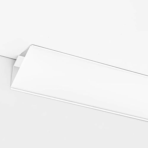 Genérico Canal de Aluminio con iluminación indirecta LED para Esquinas, molduras de Corona, zócalos, cornisas y techos - Blanco, 12 m