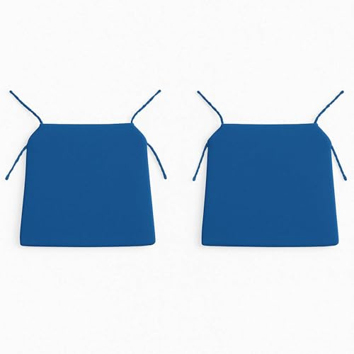 Well Home Juego de 2 Cojines para sillas Color Azul con Lazos 40x40cm