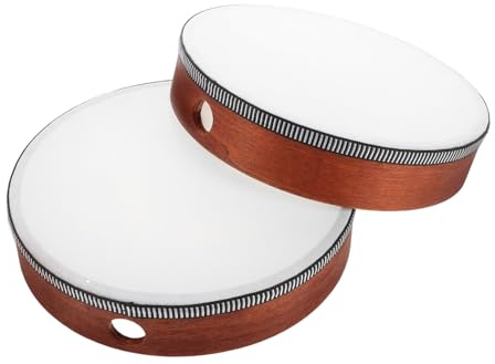 SWOOMEY 2pezzi Tamburi Mano in Legno Per Strumenti Musicali Percussione Adatti Casa Scuola Feste Marrone
