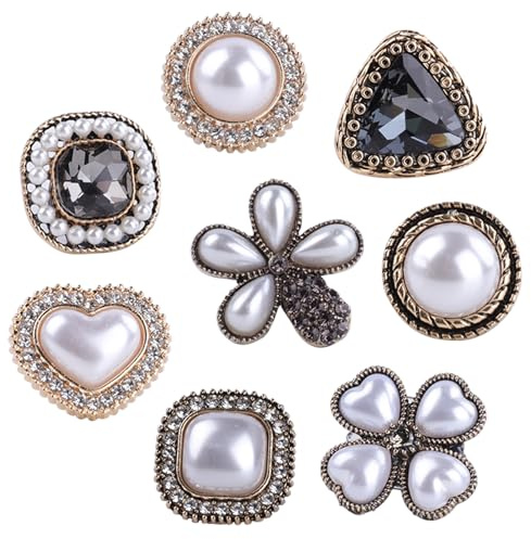 8PCS Lacet Breloques en Strass et Perles, Accessoires DIY pour Chaussures et Sacs Élégants et Créatifs