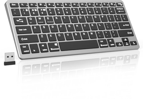 KVTVOU Clavier filaire USB de bureau pleine taille compatible avec Mac, PC, tablette, Windows, Android, Microsoft, disposition britannique, noir