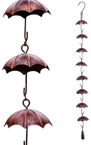Doiyislem Regenkette Für Dachrinnen,Gartendekoration Regenauffangsystem - Fallrohr Regenkette | Für Fundamentschutz Hausbesitzer Hinterhof Außenbereich Cottage Vordereingang Terrasse
