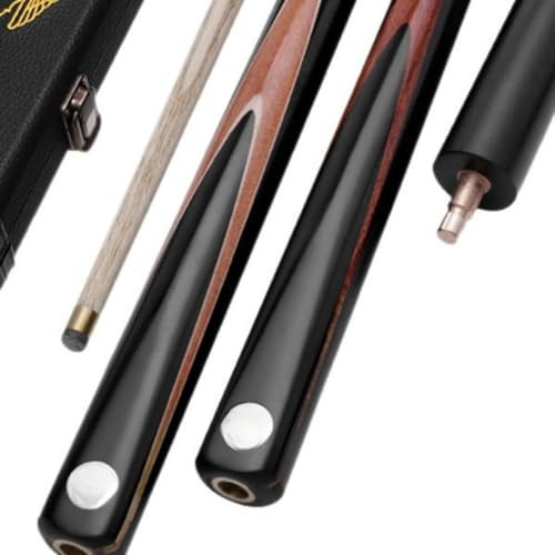 Snooker-Queue aus Holz in Club-Qualität für chinesische 8-Kugeln, 9,5 mm Spitze mit 3/4-Gelenk-Design (schwarz, 3/4-polig, 11,5)