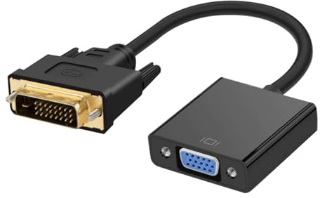 Healeved Cavo Adattatore Dvi Maschio a Vga Femmina Nero in Rame Alta Definizione 1080p Trasmissione Stabile per Computer e Monitor