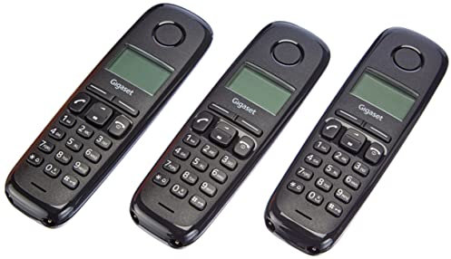 Gigaset A170 Trio - Tre Telefoni DECT Wireless - Display grafico illuminato - Facile da usare - Installazione semplice, Nero [Versione Italiana]
