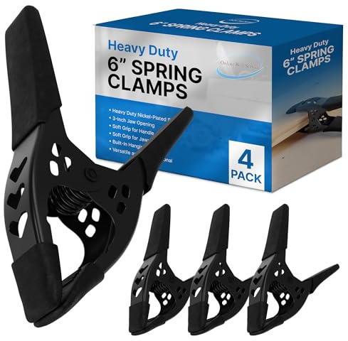 Lot of 4-6 inch Spring Clamp Large Super Heavy Duty Spring Metal All Black - 2.5 inch Jaw opening