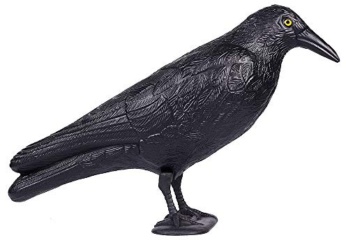 Yomiro Noir Corbeau Anti Pigeon Balcon Anti Pigeon Anti Oiseaux Effaroucheur Oiseaux Epouvantail a Jardin Repulsif Pigeon Bird Tech Effaroucheur Pigeons Défenseur de Jardin Décoration (Corbeau Noir)
