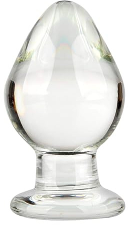 Plug Anal en Cristal Transparent Surdimensionné en Verre Conique Godemichet Anal en Forme D'ampoule Grand Jouet Anus Adulte pour Femme Mâle G-spot Stimulation Du Plaisir de La Prostate Jouet Sexuel