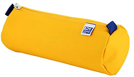 Oxford - Estuche escolar redondo grande, kangoo kids con goma, 22 cm, color amarillo