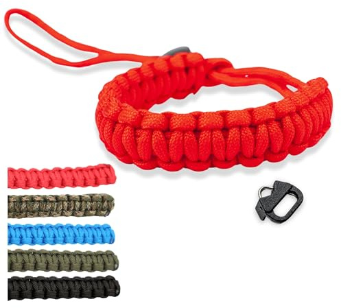 LENS-AID Handschlaufe für Kamera: Paracord Kordel Wrist-Band Kameragurt zum Tragen am Handgelenk DSLR Tragegurt