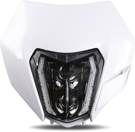 RAMJET4X4 LED Motorcycle Headlight Dirt Bike DRL Headlamp with Bezel Compatible With Motocross Pit Bike Enduro ATV Supermoto 150 250 350 450 500 SX XCW EXC SXF XC SMC R 690