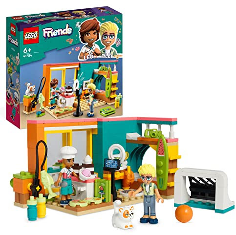LEGO Friends Leo's Room, Baking Themed Bedroom Playset, Collectible Toy for Kids, Girls and Boys with Olly Mini-Doll, Pet Cat & Accessories, Small Gift Idea, 2023 Characters 41754