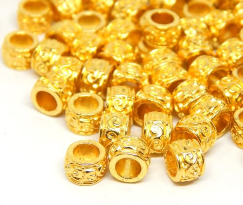 Perlin Zwischenteile Gold Perlen Spacer Metallperlen 4mm 100stk Tube/Röhre Zwischenperlen Für Basteln Schmuck Kette Armband Schmuckteile (Gold)