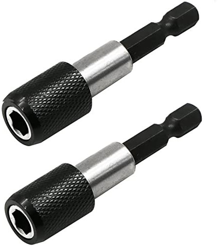 Vástago Hexagonal Destornillador Bit Holder,Portapuntas Magnético de Liberación,Portapuntas Magnético,Portapuntas de Taladro Eléctrico Adaptador,para Makita, Metabo, Bosch, Dewalt (60 mm,2 Piezas)