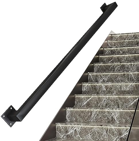 Scale per corrimano per interni ed esterni, 1 m 1,5 m 2 m 2,5 m 3 m Ringhiera per scale per montaggio a parete, corrimano per scale in ferro battuto in metallo nero - Kit completo. ( Size : 3.6m )