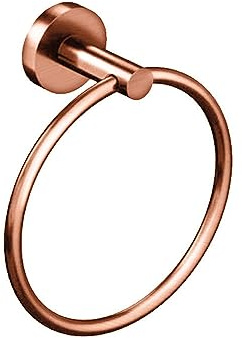 Aloni Handtuchring Ø 16 cm, Handtuchhalter rund, Kupfer Gebürstet | Metallhalter für die Wandmontage mit Bohrbefestigung, 4 cm Tiefe und zeitloser Bad-Optik für Gäste-WC