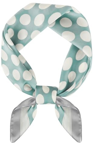 ANIMQUE Damen Kunstseide Schal Quadratischer Seidenschal Polka Dots Halstuch Haar Elegant Haarband Haar Accessoire Gürtel Accessoire
