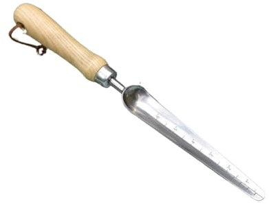 Herramienta de deshierbe de jardinería de acero inoxidable, espátula de metal compacta con mango de madera dura, herramientas de mano de jardín, 34 cm de longitud