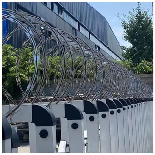 GZHERVICES Stacheldraht, Serpentinenzaun Aus Edelstahl, Wetter-/wasserbeständig, Isolationsschutz Gegen Diebstahl Und Klettern, Für Gartenhof, Bauernhof, Fabrik(25m)