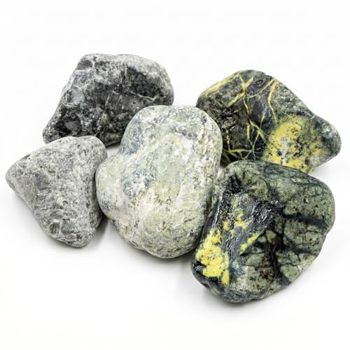 V-PREMIUM SOLUTION - Grüner und schwarzer Kieselstein 4-8 cm - Dekorativer Stein für den Garten - Dekorativer Kieselstein – Naturstein für Garten & Aquarium