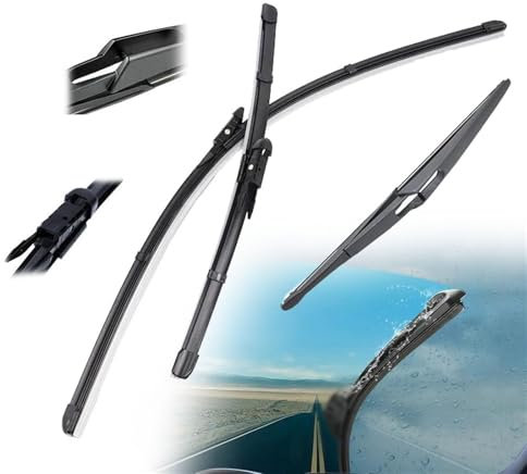 NKLDDE Front & Rear Wiper Blades Set For N&issan For Qashqai J10 2006 2007 2008 2009 2010 2011 2012 2013 Windshield Windscreen Window Brushes 24+15+12