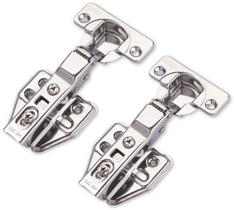 Soft Close Cabinet Hinge, Concealed European Style, Adjustable Metal Hardware, Silver (Half Overlay, 2)