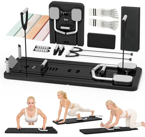 Northdeer Pilates Reformer, 2026 Upgraded klappbares Pilates Board | Multifunktionales 8 in 1 Pilates Set für Zuhause Fitness
