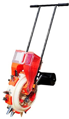 Asiwnshw Portable Manual Seeder Hand-Push Garden Seeder Seed Spreader Roller Seeding and Fertilizer Applicator, Row Planter Seeder Machine for Soy Peanut Corn Cotton Soybean(7 Mouths)