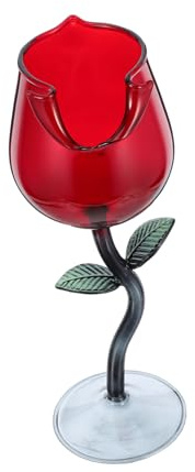 Alipis Verres à Vin Forme de Rose Hauts Goblets pour Cocktails Jus et Vin Verres Décoratifs pour Anniversaires et