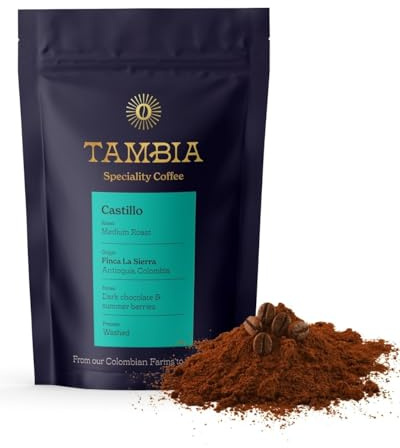 Tambia coffee - Single origin Colombian speciality coffee - Cafetiere Ground - 100% Arabica - Medium Roast (200gr, Medium Roast)