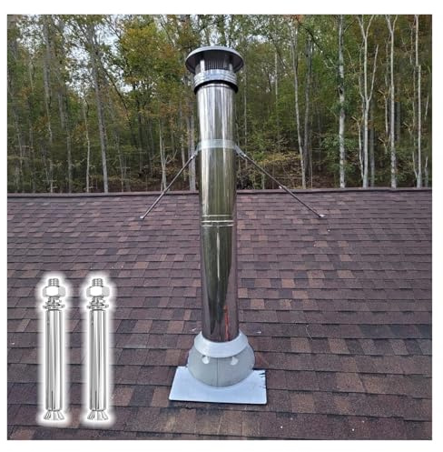 Stove Pipe Support Bracket, Stainless Steel Chimney Stablize Support Stove Pipe, Wall Bracket for Vent, Support Against Wind and Snow, Side/Top Mount Installation(Dia 18.5” (470mm))