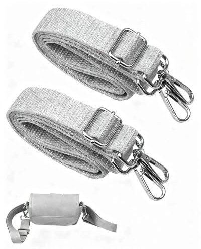 HUVZOR 2 Stück Taschengurt 3.8cm Breit Taschengurte zum Wechseln Taschenband Schulterriemen Schultergurt für Taschen Trageriemen Taschenriemen Handtaschen Gurt(Hellgrau)