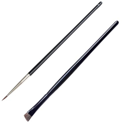 Cabilock Juego de 2 Herramientas de Maquillaje de Ojos Cerdas de Pelo de Caballo y Mango de Madera, Fácil de Sostener, Adecuado para Uso Profesional en Mujeres