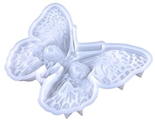 Moule en résine en forme de papillon et tête de mort pour Halloween, moules en silicone époxy pour décoration murale, moules à suspendre pour résine