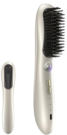 Lisseur Brosse pour Cheveux de Femme - Appareil Coiffant Rechargeable Avec Reservoir D'Huile Pour Soin,Peigne Lissant à Ions Négatifs pour Femmes,Pour Voyages Vacances Et Mornings Presses