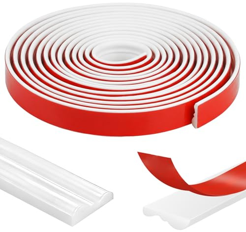 Panneaux de moulage mural autocollants, 7 m x 28 mm, kit de moulage mural, flexible à coller sur les panneaux pour murs, cadres de miroir, décorations d'intérieur, protection murale, blanc