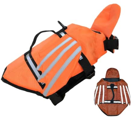 Dog Life Jacket - Reflective Pet Swim Vest | Buoyancy Safety Float Jacket | Wing Style Design with Rescue Handle, Chin Support Protection, Breathable Comfortable Fit, Reflective Visibility