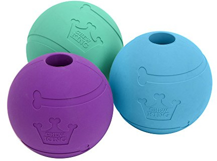 Chew King Apportierbälle, extrem haltbar, Naturkautschuk, 3 Stück – 7,6 cm Bälle (CM-0263-CS01)