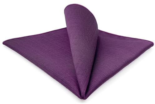 S&W SHLAX&WING Pañuelo de Bolsillo Morado Sólido para Hombres Grande para Negocios Boda Padrinos