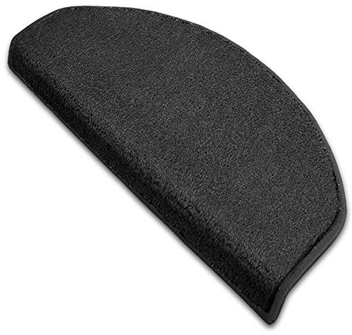 Floordirekt Stufenmatte Dynasty Velours | Halbrund oder eckig | Schutz für Treppenstufen | weicher Hochflor | In 3 zusätzlichen Farben (Stufenmatte halbrund 15 Stück, Anthrazit)