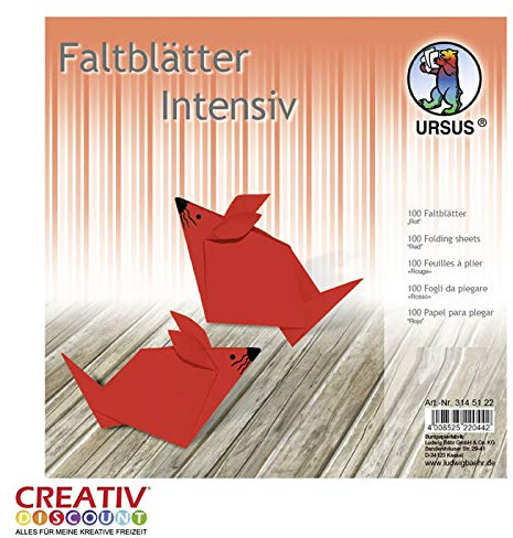 CREATIV DISCOUNT® NEU Faltblätter intensiv 100 Blatt, 20x20cm, rot