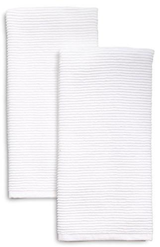 Sur La Table Ribbed Kitchen Towels – Set of 2, Oversized 30 x 20 Super-Absorbent 100% Turkish Cotton Dish Towels – Durable & Machine Washable
