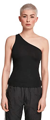 Urban Classics Ladies Asymmetric Top Canottiera sportiva Donna, Nero (Black 00007), Medium