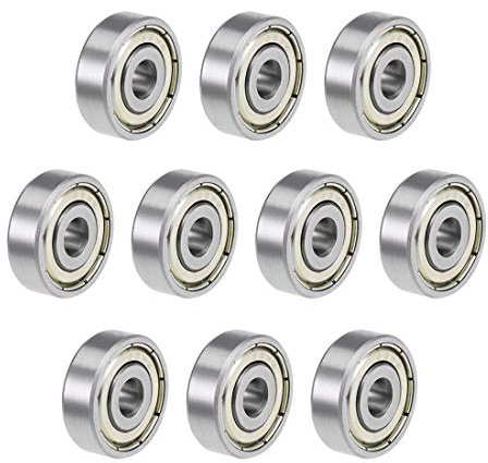 sourcing map 10St Rillen Kugellager Doppelt Geschirmt 5mm X 19mm X 6mm | 635ZZ Z2, Kohlenstoffstahl